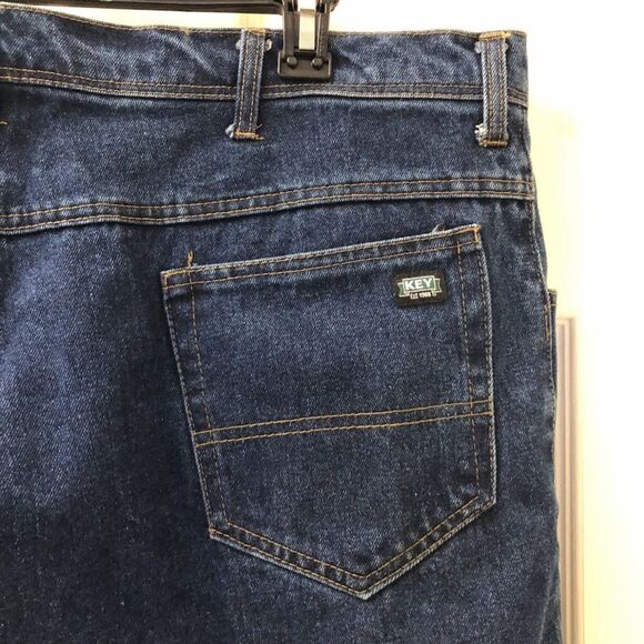 Key Men's Denim Blue Jean Shorts Zip Closure Classic Fit W42 - Picture 7 of 10